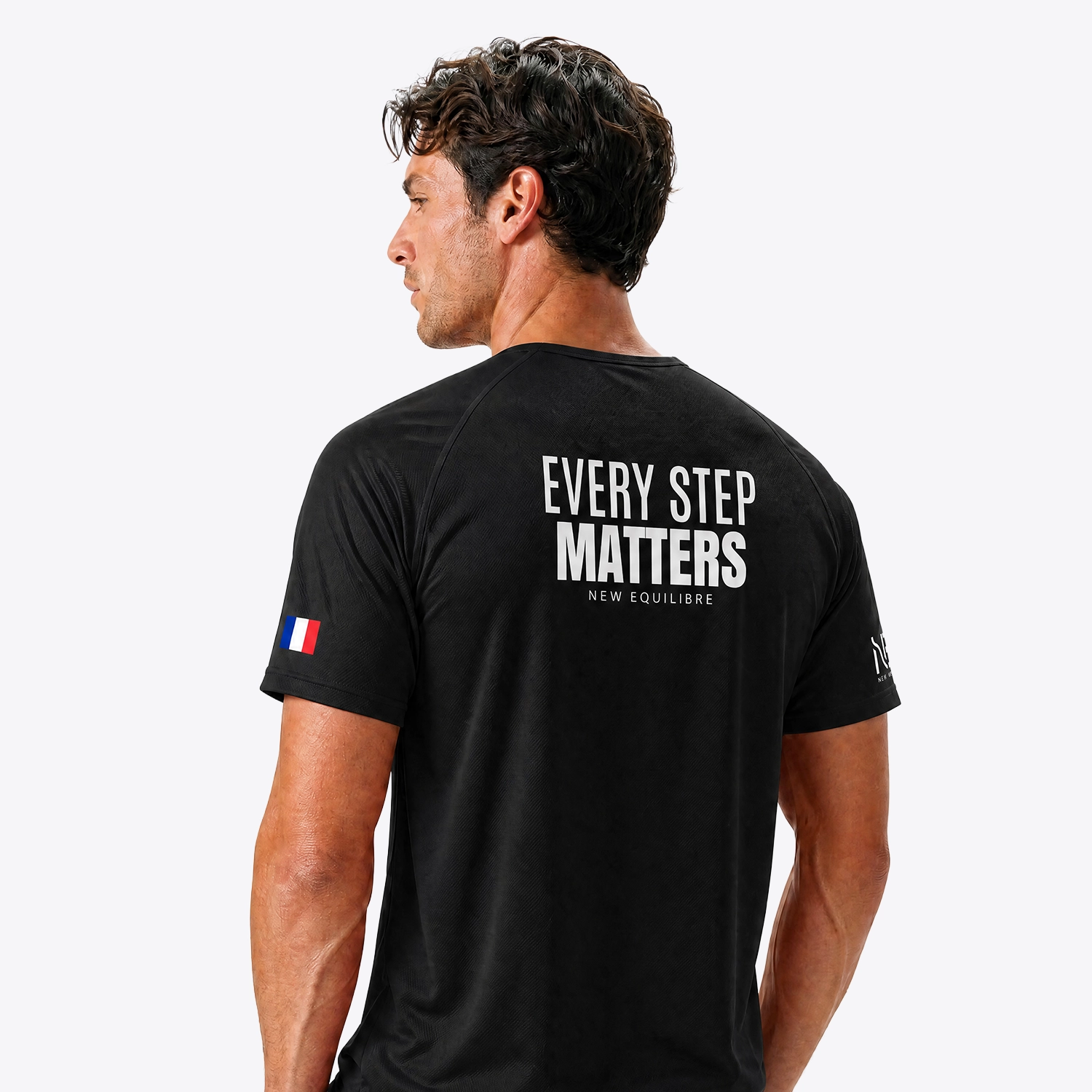 T-shirt de sport à manches courtes Mixte "Every Step Matters" Noir