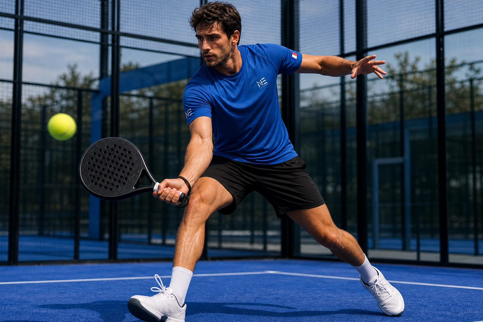 Joueur de Padel portant le semelles New Equilibre